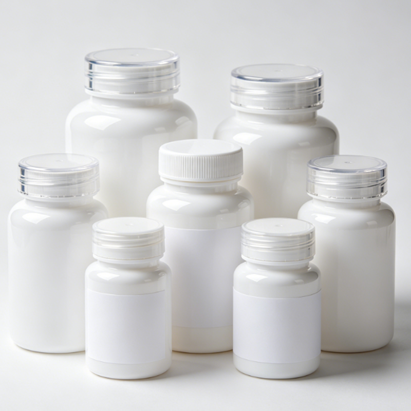 garrafa plástica vazia do comprimido redondo da medicina do HDPE de 50ml 100ml